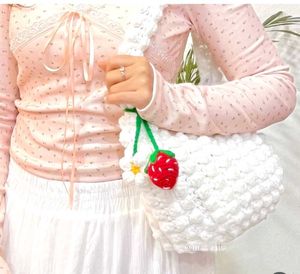 Crochet White Strawberry 🍓 Bag