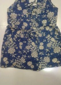 Floral Print back with lace kurti
