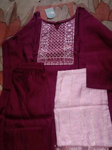 Kurta Pant Dupatta Set For Party Wear