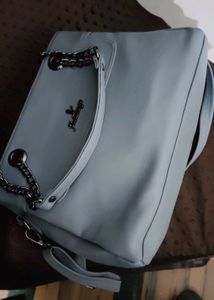 Sky Blue Chain Shoulder Bag