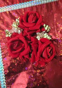 Red Rose Hair Clips