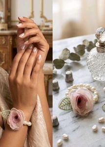 Elegant Rose & Pearl Bracelet