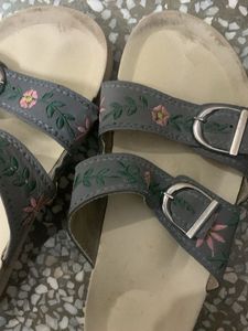 Floral Double Strap Sandals