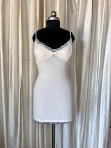 White Lace Trim Camisole Slip