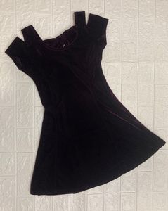 Purple Velvet Off-Shoulder Mini Dress
