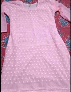 Beautiful Pink Chikankari Kurta