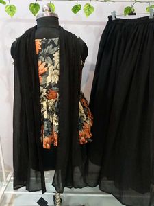 Stunning Black Brand New Indo-western Dress