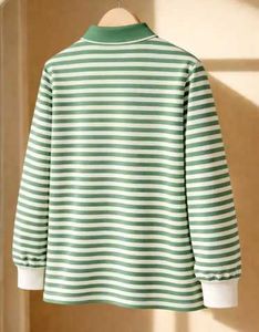 Striped Long Sleeve Polo Shirt