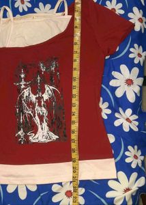 Savana Grunge Y2k Graphic Print Layered Top