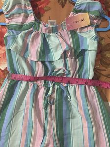 Striped High-Low Dress