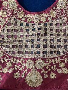 Embroidered Maroon Blouse