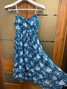 Blue White floral Dress (Padded)