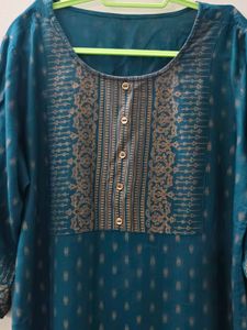 Beautiful Teal Kurta with Intricate Print
