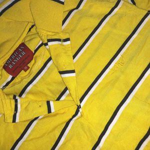 American Ranger Men's Yellow Striped Polo T-Shirt