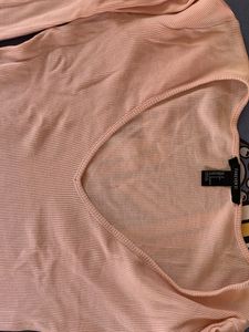 Ribbed v-neck Long Sleeve Top