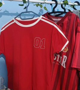 Red "01" Graphic Tee