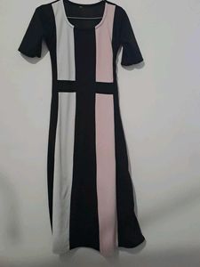 Chic Color Block Midi Dress