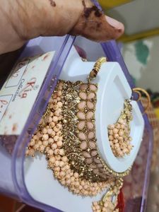 Peach &amp; Gold Jewelry Set