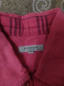Men’s Burberry London Magenta Red Long-Sleeve Butt