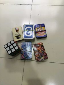 Assorted Card Games &amp; Rubik's Cube along with comp