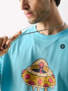 Men's New Souled store Oversized Alien BlueTshirt