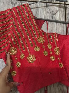 Stunning Red Embroidered Blouse