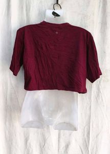 Maroon Cropped T-Shirt