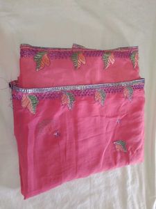 Beautiful Pink Embroidered Saree