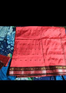 Elegant Peach Silk Saree excellent quality