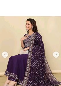 elegant purple anarkali suit