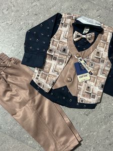 Boys Party Wear 3 Piece Suit Set with Bow Tie
