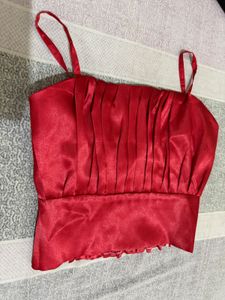 Red party Satin top