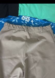 Cream Wide Leg formal Trousers