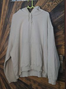 ​H&M Beige Oversized Fleece Hoodie