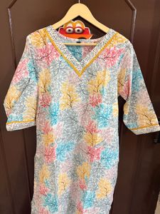 Multicoloured Floral Cotton Suit Set