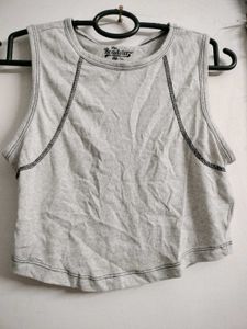 Grey Cropped Tank Top