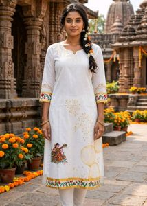 Patachitra Kurti Set at very Low Rate