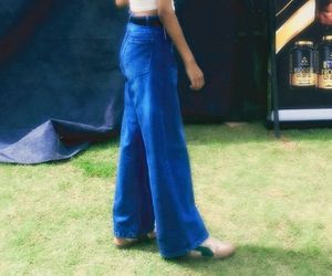 High-Waisted Wide-Leg Blue Jeans