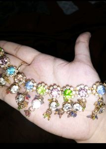 Sparkling Gemstone Dangle Necklace