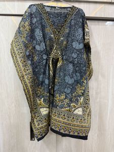 Boho Grey Kaftan Tunic Top