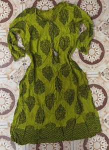 Green Printed Kurta