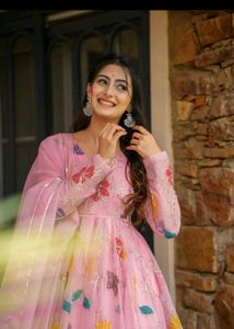 Pastel pink anarkali