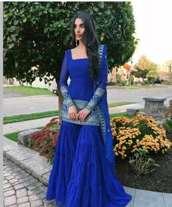 Vibrant Blue Sharara Suit Set