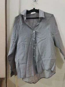 Gray Button-Up Shirt