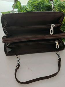 Brown Plain Multi Layer Hand Bag (Women)