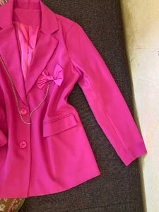 Vibrant Pink Bow Blazer