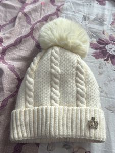 New Woollen Cream Beanie Or Cap