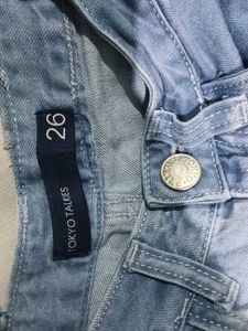 Two-Tone Wide Leg Jeans