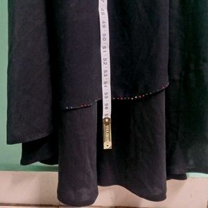 Elegant Black Abaya with Embellished Sleeves