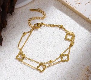 Gold Clover Charm Bracelet